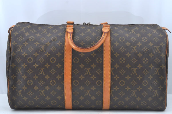 Authentic Louis Vuitton Monogram Keepall Bandouliere 55 M41414 Boston Bag L0342