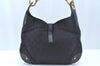 Auth GUCCI New Jackie Shoulder Hand Bag GG Canvas Leather 120888 Black L0343