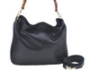 Authentic GUCCI Bamboo Shoulder Bag Leather Black L0344