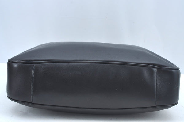 Authentic GUCCI Bamboo Shoulder Bag Leather Black L0344