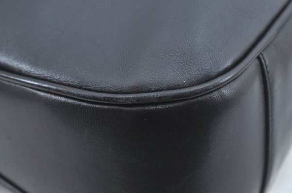 Authentic GUCCI Bamboo Shoulder Bag Leather Black L0344
