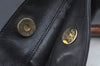 Authentic GUCCI Bamboo Shoulder Bag Leather Black L0344