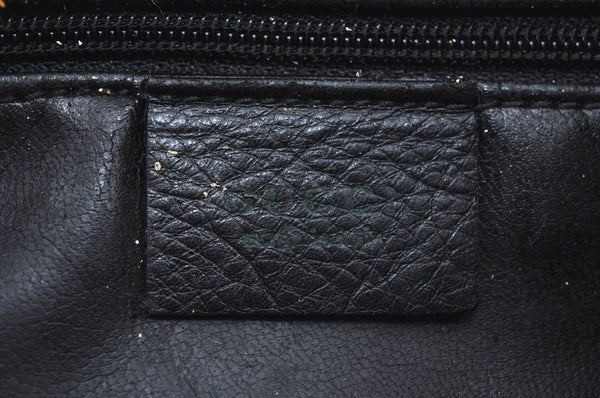 Authentic GUCCI Bamboo Shoulder Bag Leather Black L0344