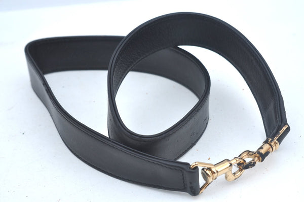 Authentic GUCCI Bamboo Shoulder Bag Leather Black L0344