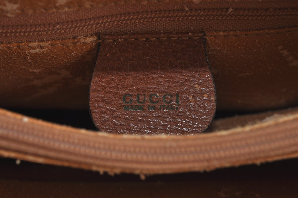Authentic GUCCI Bamboo Hand Bag Leather Brown Junk L0350