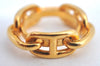 Authentic HERMES Scarf Ring Chaine d'Ancre Chain Design Gold Tone  L0353