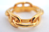 Authentic HERMES Scarf Ring Chaine d'Ancre Chain Design Gold Tone  L0353