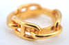 Authentic HERMES Scarf Ring Chaine d'Ancre Chain Design Gold Tone  L0353