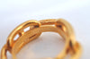 Authentic HERMES Scarf Ring Chaine d'Ancre Chain Design Gold Tone  L0353