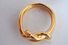 Authentic HERMES Scarf Ring Atame Circle Knot Design Gold Tone Box L0355