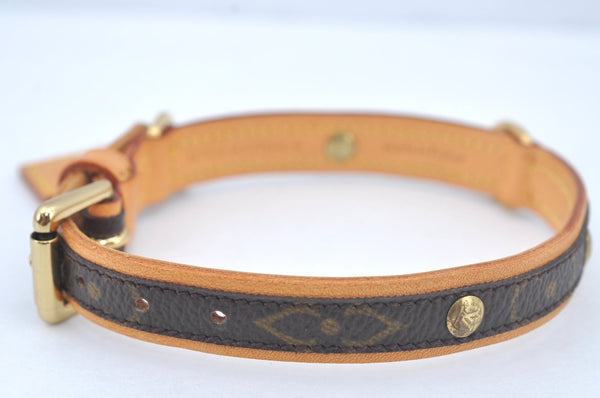 Authentic Louis Vuitton Monogram Collar Baxter MM Dog Collar M58071 LV L0356