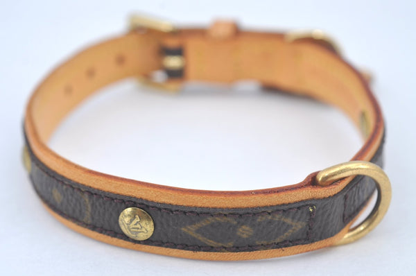 Authentic Louis Vuitton Monogram Collar Baxter MM Dog Collar M58071 LV L0356