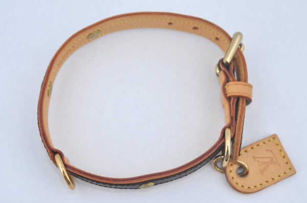 Authentic Louis Vuitton Monogram Collar Baxter MM Dog Collar M58071 LV L0356