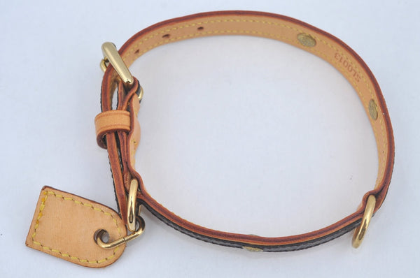 Authentic Louis Vuitton Monogram Collar Baxter MM Dog Collar M58071 LV L0356