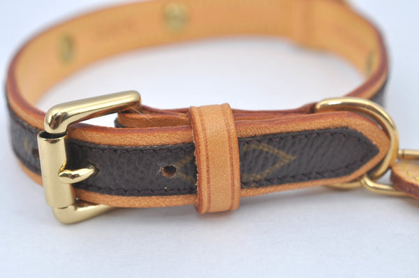 Authentic Louis Vuitton Monogram Collar Baxter MM Dog Collar M58071 LV L0356
