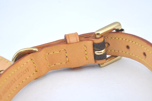 Authentic Louis Vuitton Monogram Collar Baxter MM Dog Collar M58071 LV L0356