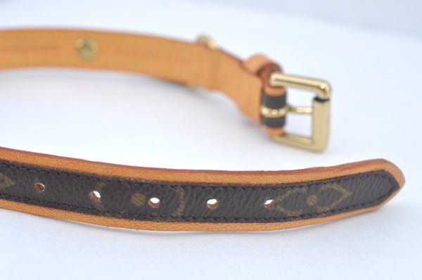 Authentic Louis Vuitton Monogram Collar Baxter MM Dog Collar M58071 LV L0356