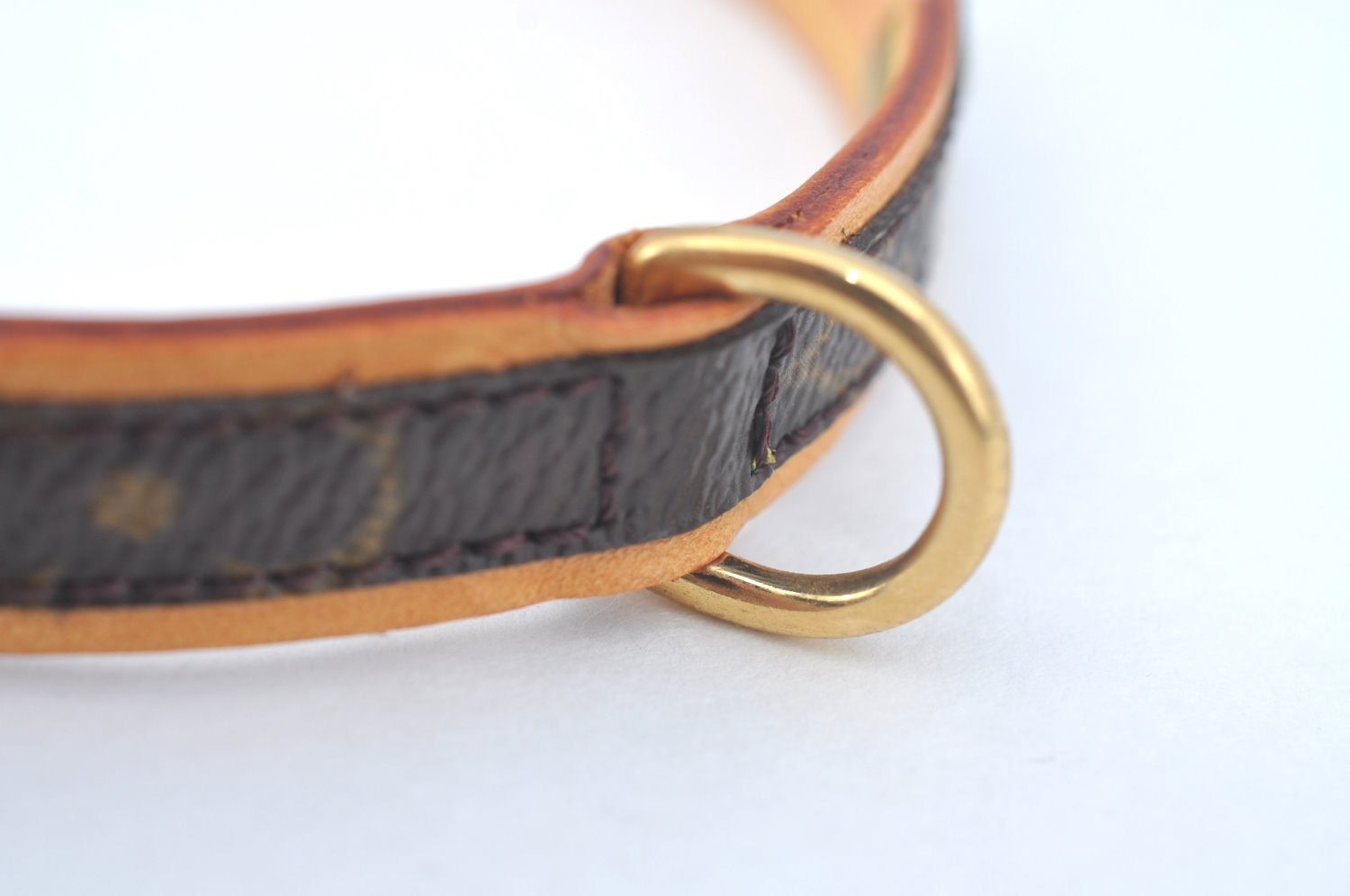 Authentic Louis Vuitton Monogram Collar Baxter MM Dog Collar M58071 LV L0356