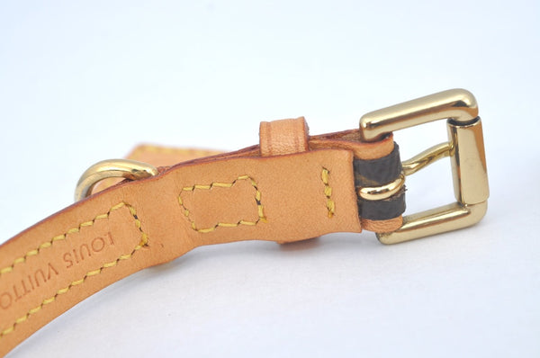Authentic Louis Vuitton Monogram Collar Baxter MM Dog Collar M58071 LV L0356