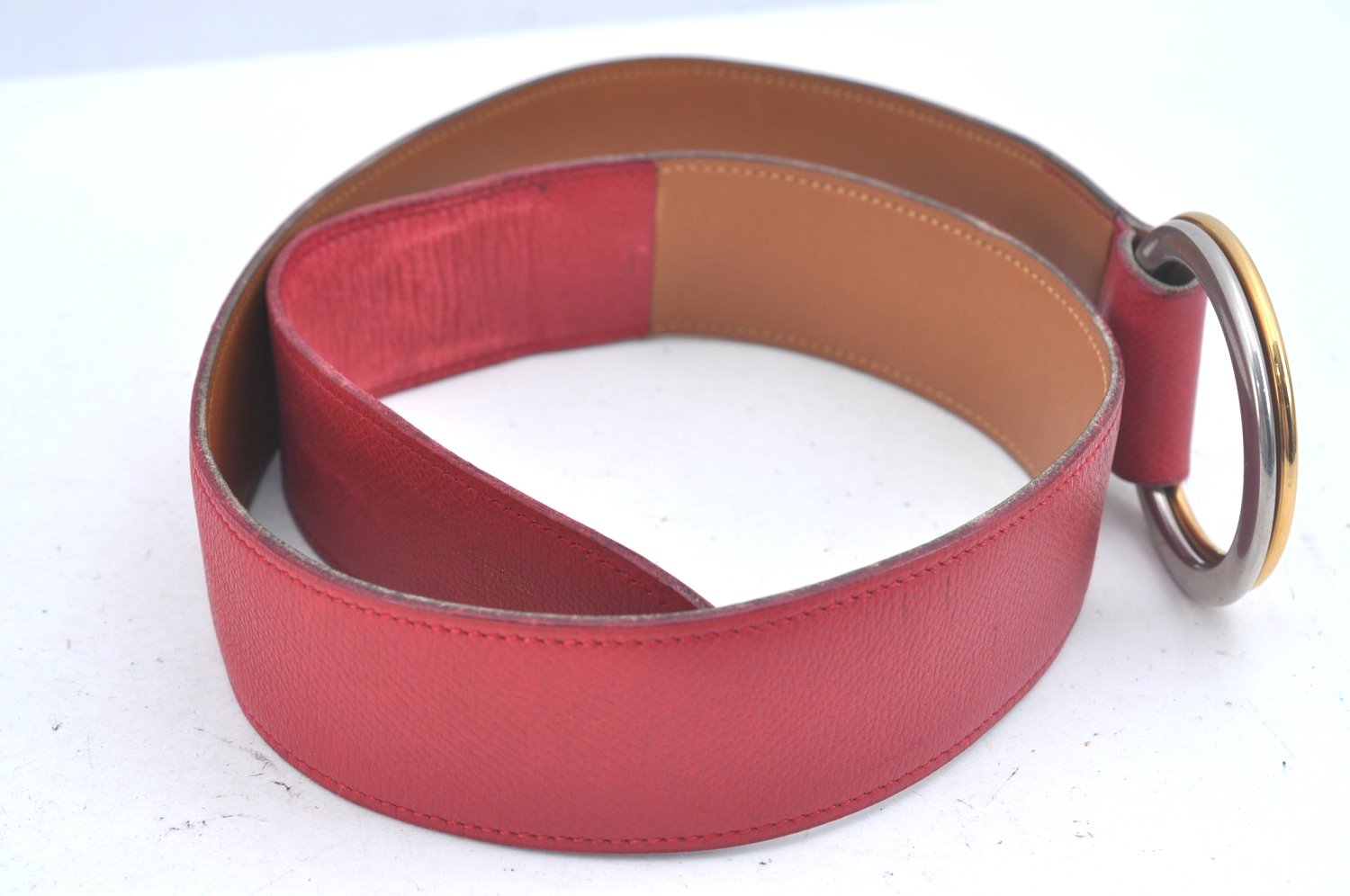 Authentic HERMES Leather Belt Size 87cm 34.3