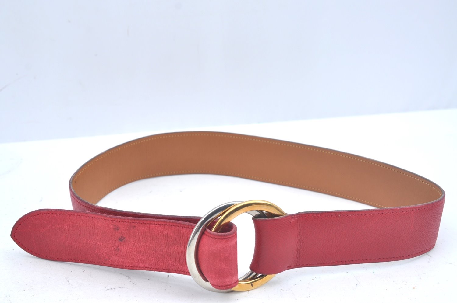 Authentic HERMES Leather Belt Size 87cm 34.3