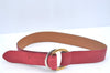 Authentic HERMES Leather Belt Size 87cm 34.3" Red L0362