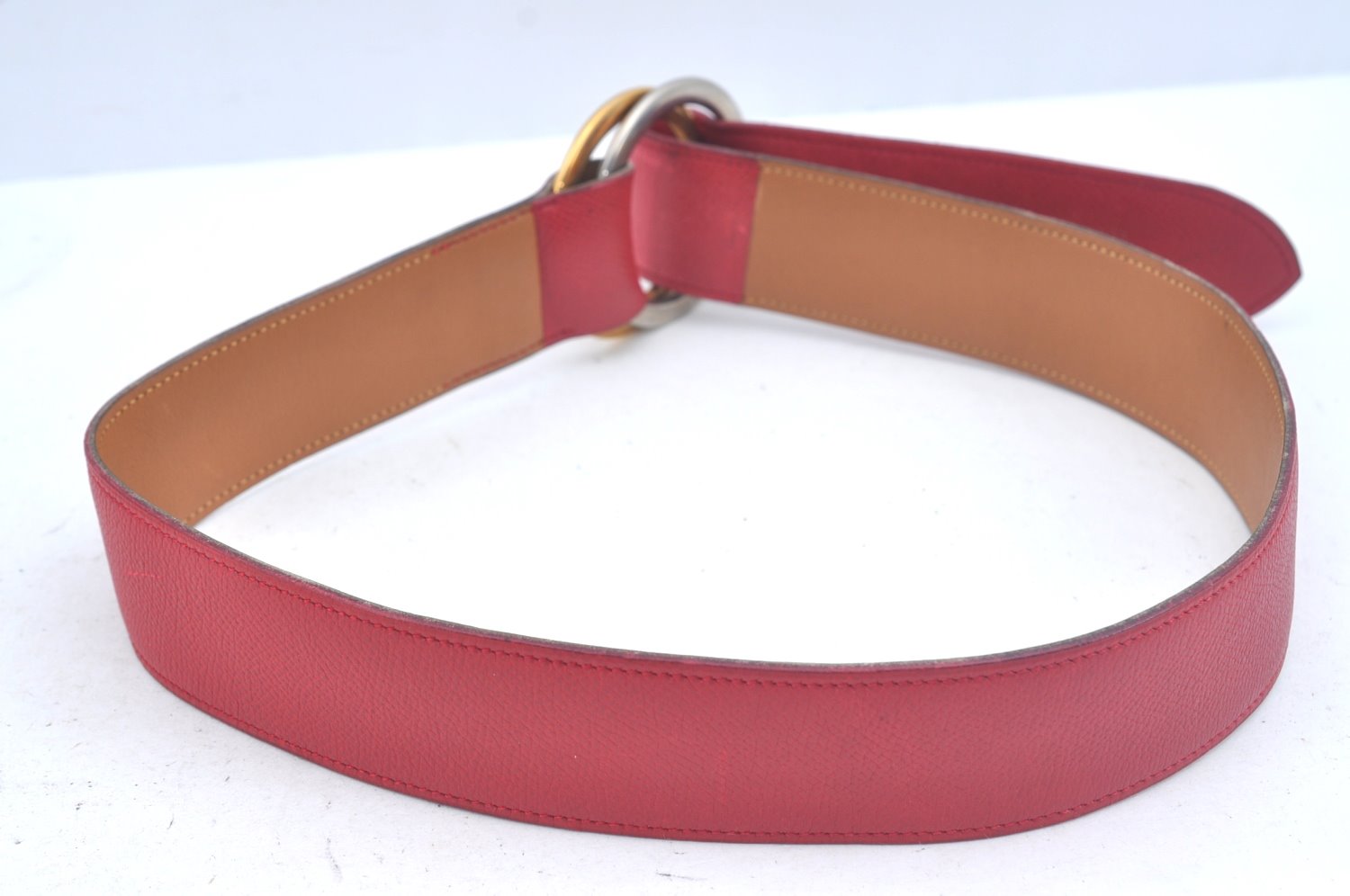 Authentic HERMES Leather Belt Size 87cm 34.3