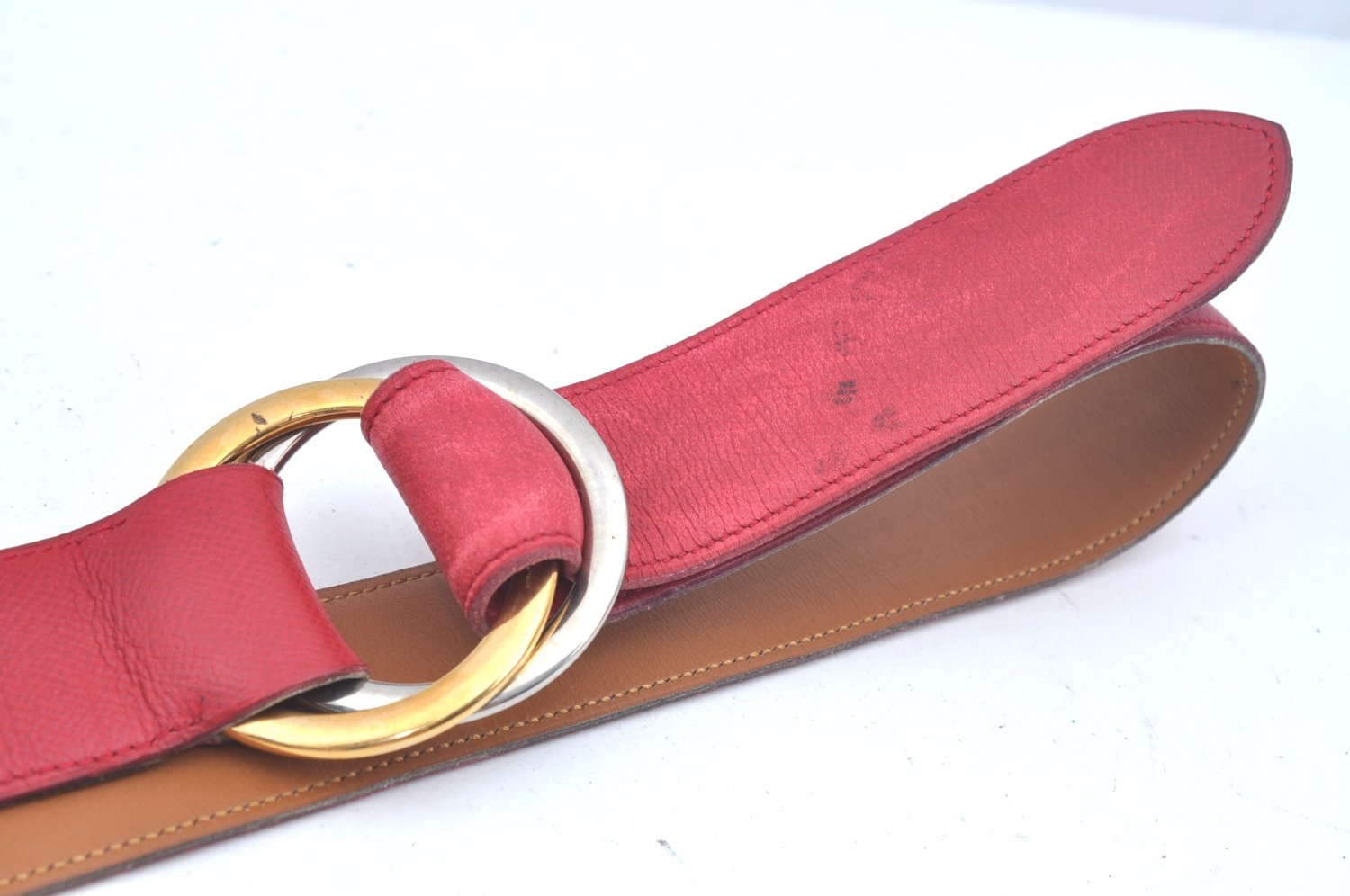 Authentic HERMES Leather Belt Size 87cm 34.3