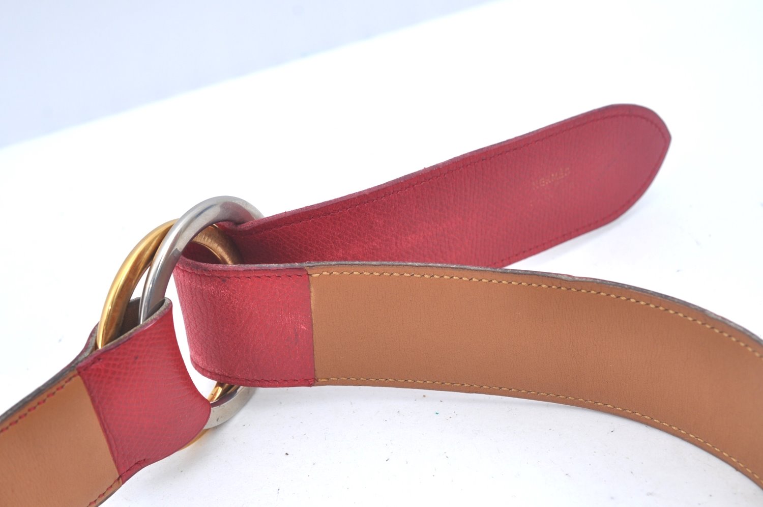 Authentic HERMES Leather Belt Size 87cm 34.3