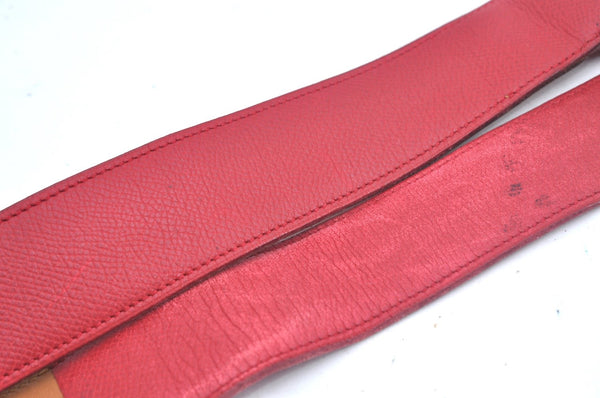 Authentic HERMES Leather Belt Size 87cm 34.3" Red L0362