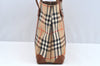 Authentic BURBERRY Nova Check Shoulder Bag Purse Canvas Leather Beige L0364