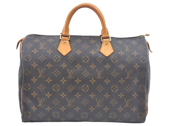 Authentic Louis Vuitton Monogram Speedy 35 Hand Boston Bag M41524 LV L0365