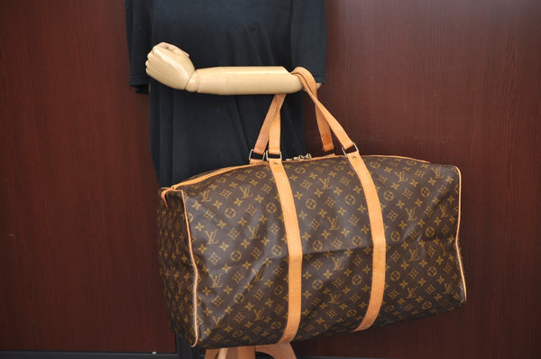 Authentic Louis Vuitton Monogram Sac Souple55 Hand Boston Bag M41622 LV L0372