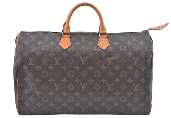 Authentic Louis Vuitton Monogram Speedy 40 Hand Boston Bag M41522 LV L0373