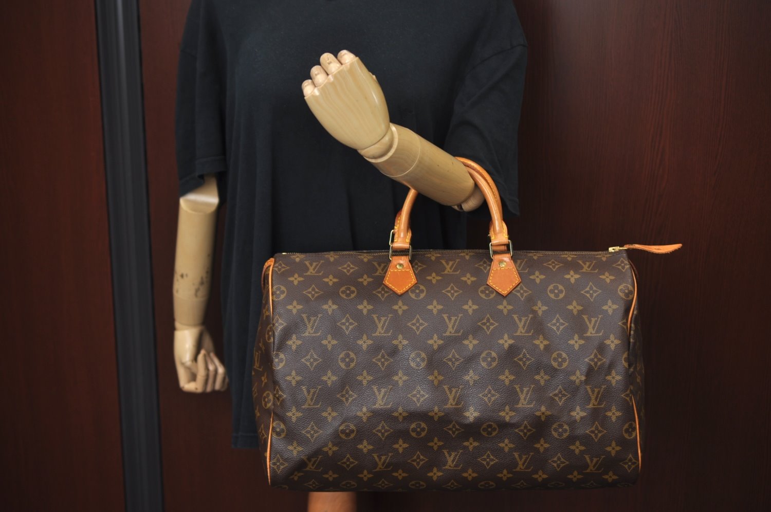 Authentic Louis Vuitton Monogram Speedy 40 Hand Boston Bag M41522 LV L0373