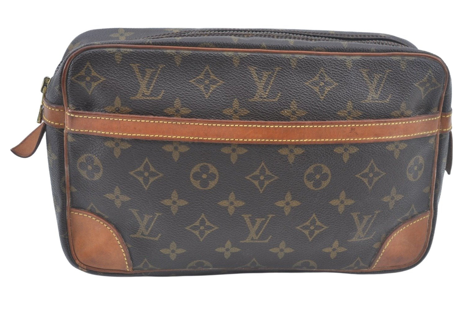 Authentic Louis Vuitton Monogram Compiegne 28 Clutch Hand Bag M51845 LV L0376