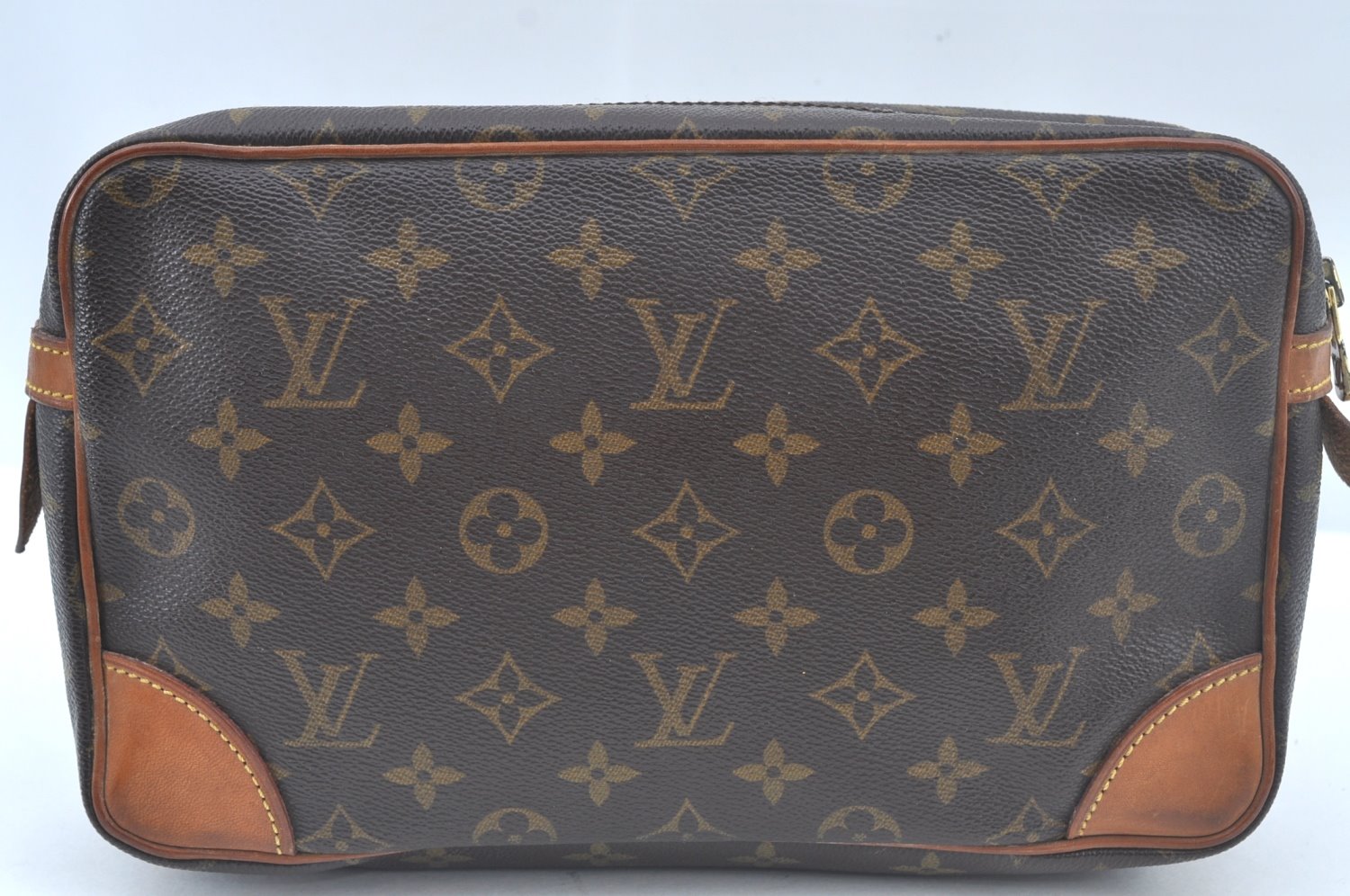 Authentic Louis Vuitton Monogram Compiegne 28 Clutch Hand Bag M51845 LV L0376