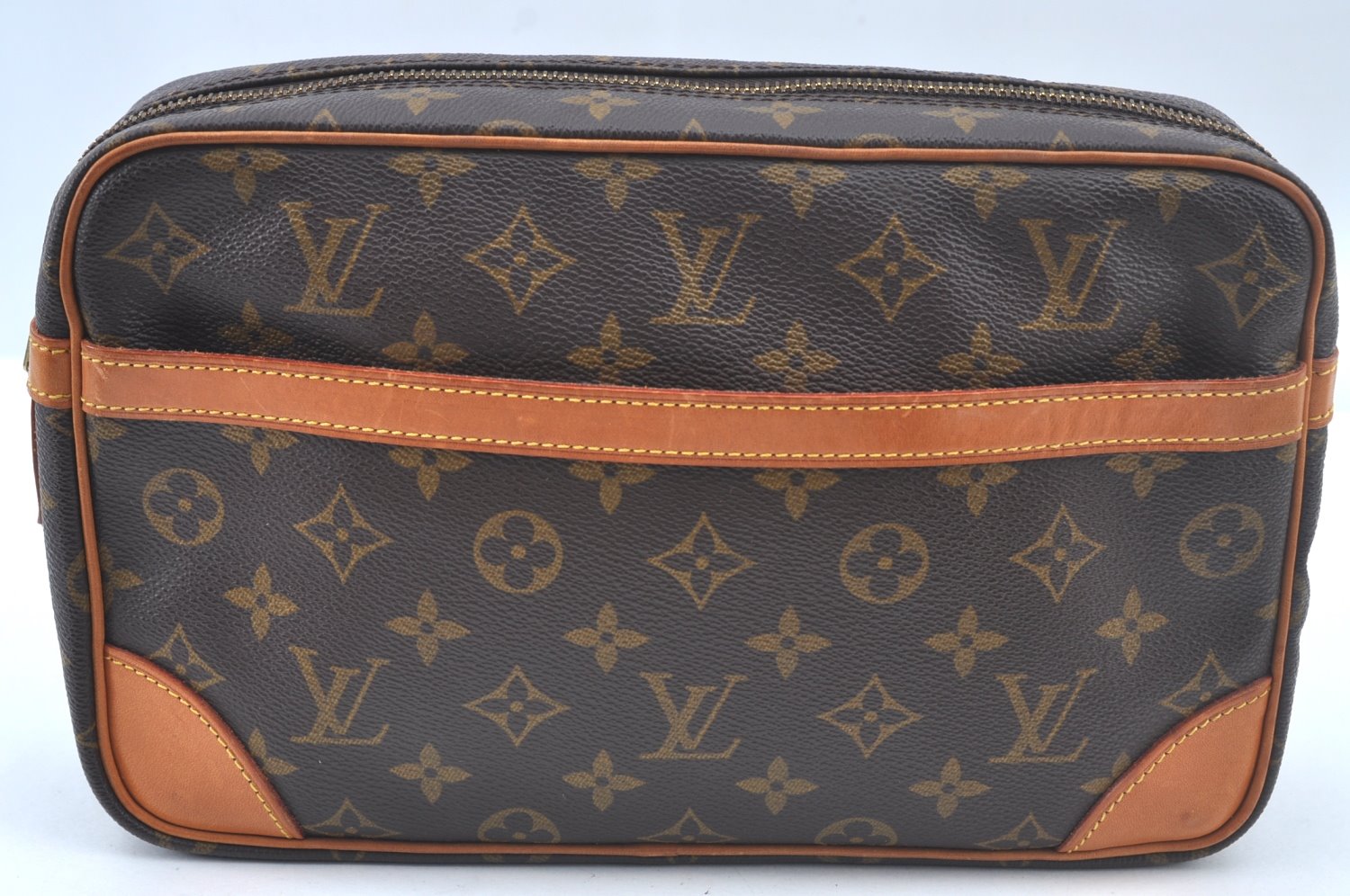 Authentic Louis Vuitton Monogram Compiegne 28 Clutch Hand Bag M51845 LV L0379