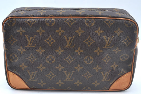 Authentic Louis Vuitton Monogram Compiegne 28 Clutch Hand Bag M51845 LV L0379