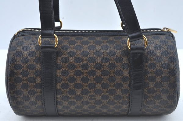 Authentic CELINE Macadam Blason Shoulder Bag Purse PVC Leather Black L0380