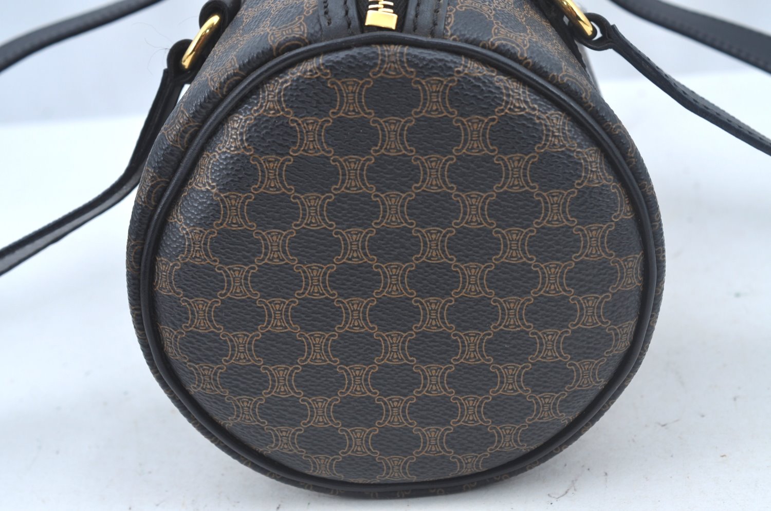Authentic CELINE Macadam Blason Shoulder Bag Purse PVC Leather Black L0380