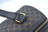 Authentic CELINE Macadam Blason Shoulder Bag Purse PVC Leather Black L0380