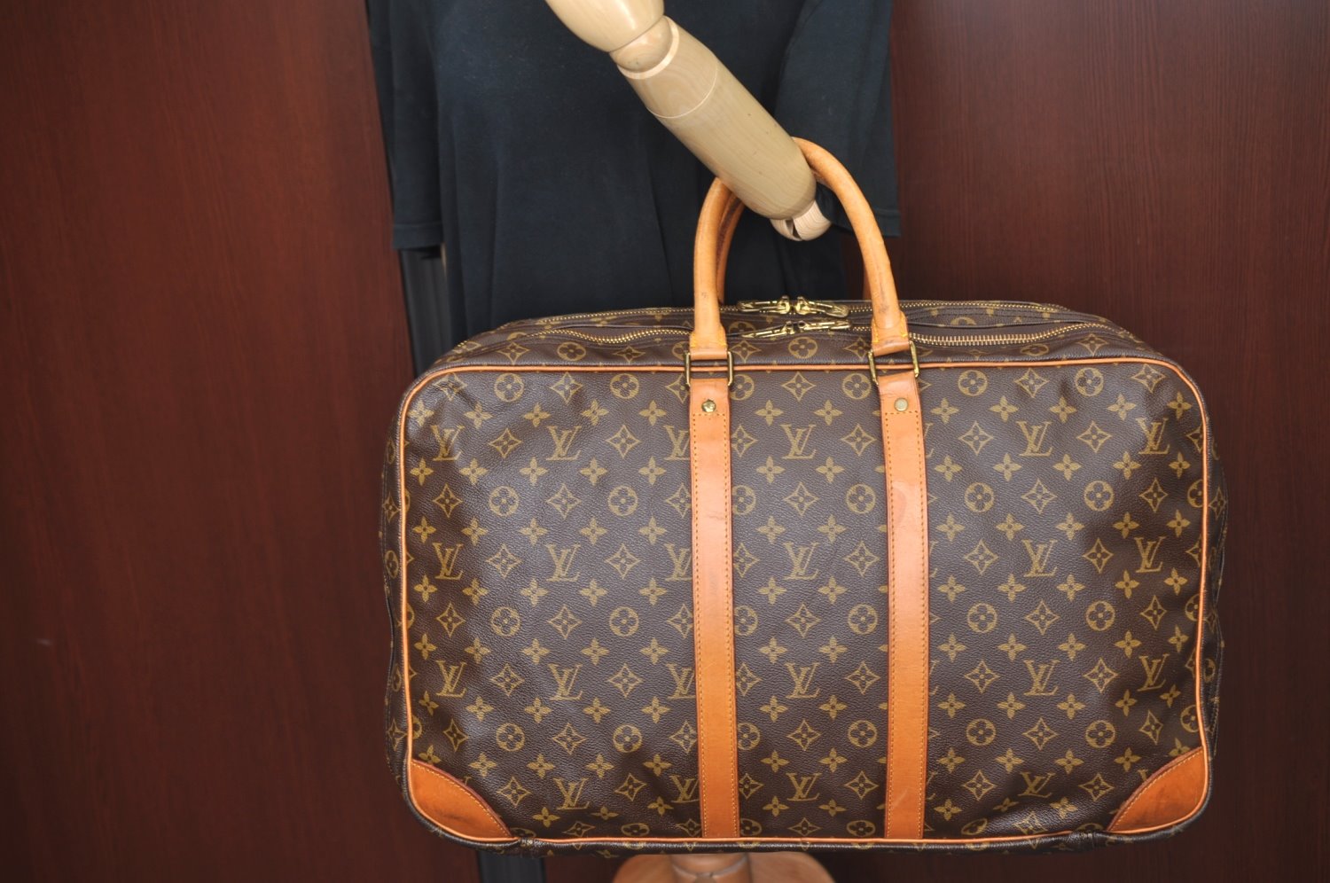 Authentic Louis Vuitton Monogram Sac Trois Poche 55 M41375 Travel Hand Bag L0382