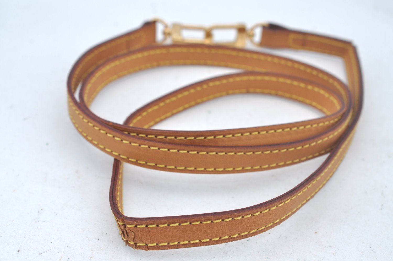 Authentic Louis Vuitton Leather Shoulder Strap Beige LV L0383