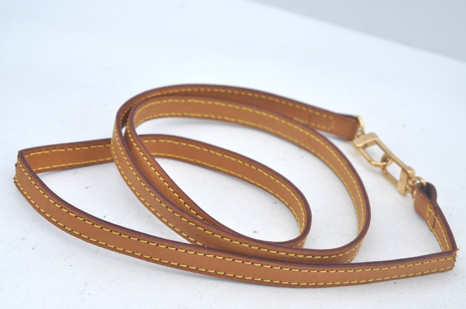 Authentic Louis Vuitton Leather Shoulder Strap Beige LV L0383