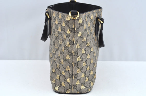 Authentic GUCCI GG Supreme 2Way Shoulder Tote Bag PVC Leather Brown Junk L0385