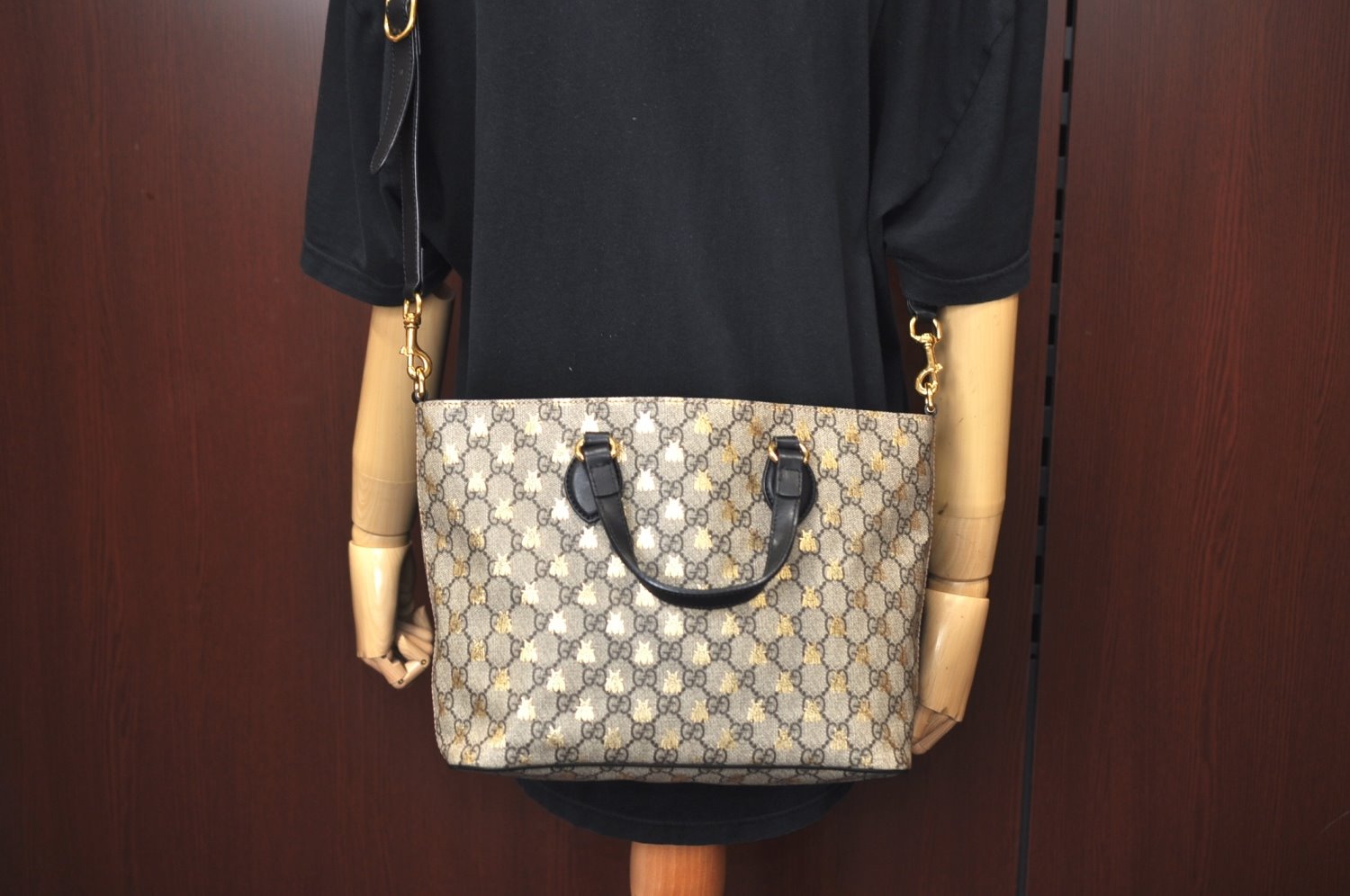 Authentic GUCCI GG Supreme 2Way Shoulder Tote Bag PVC Leather Brown Junk L0385
