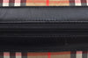 Authentic Burberrys Nova Check Canvas Leather Hand Boston Bag Beige L0386