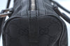 Authentic GUCCI Hand Bag Purse GG Canvas Leather Black L0387