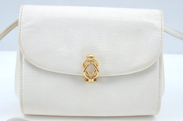 Authentic GUCCI Shoulder Cross Body Bag Purse Leather White L0388
